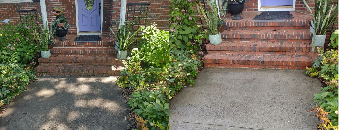 Front steps before and after cleaning.